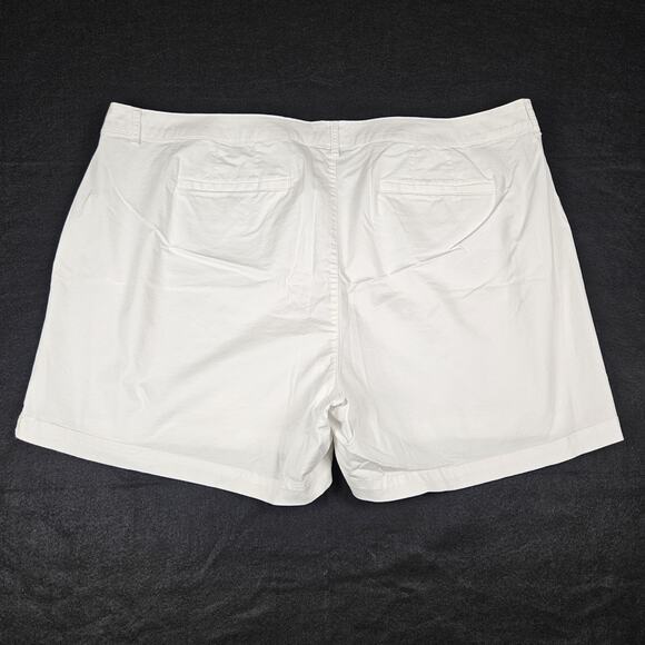 Lane Bryant City Chino Shorts White Cotton Stretch 5" Summer Womens Plus Size 28 - Picture 2 of 12